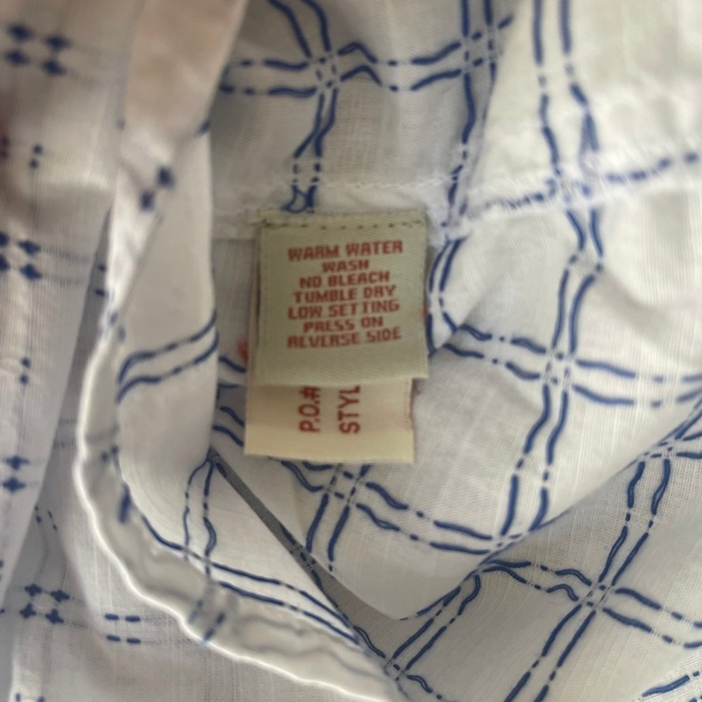 Carbon2Colbalt Medium Men's Button Down Shirt Blue White Pattern - Picture 7 of 8